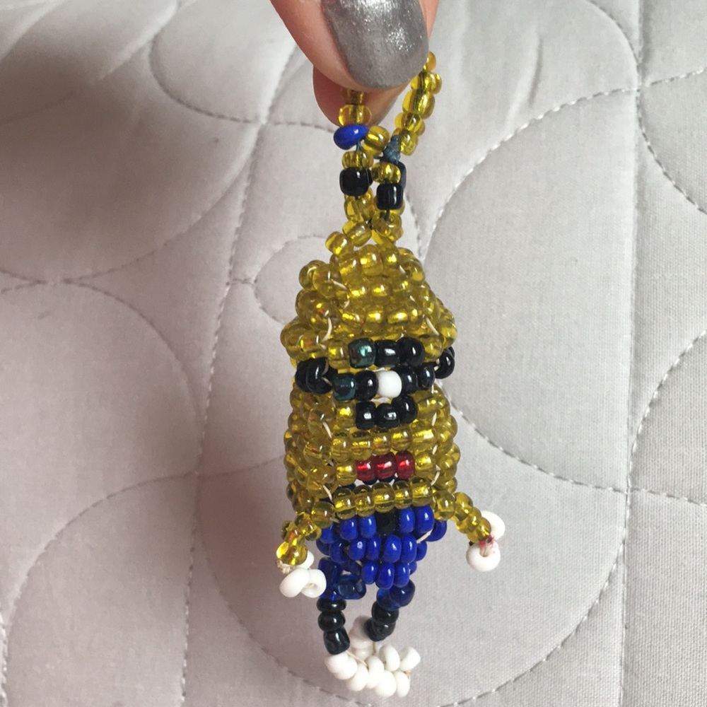 Handmade Minion beaded keychain